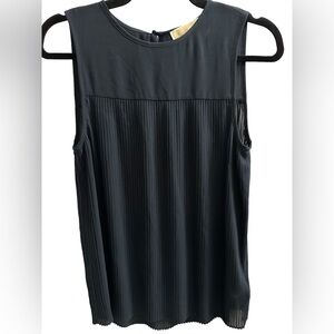 Michael Kors Sleeveless pleated mid sheer top black in Small EUC